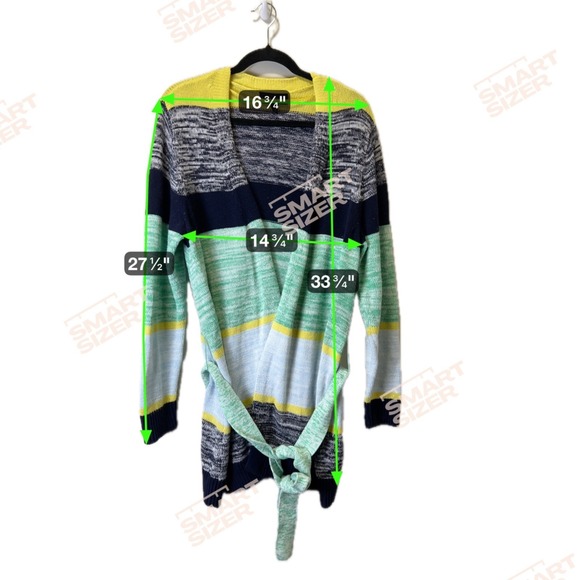 Lane Bryant Women Tie-Front Cardigan 14/16 Cotton Blend Lightweight Knit Sweater - Picture 6 of 7